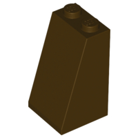Slope 75 2 x 2 x 3 - Solid Studs, 3684c Dark Brown N