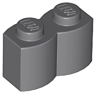 Деталь LEGO Brick, Modified 1 x 2 with Log Profile 30136 Dark Bluish Gray U