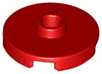 Tile, Round 2 x 2 with Open Stud, 18674 Red N