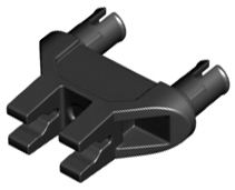 Technic, Pin Double Triangle 1 x 3 with 2 Clips with Squared Pin Holes, 19159 Black U