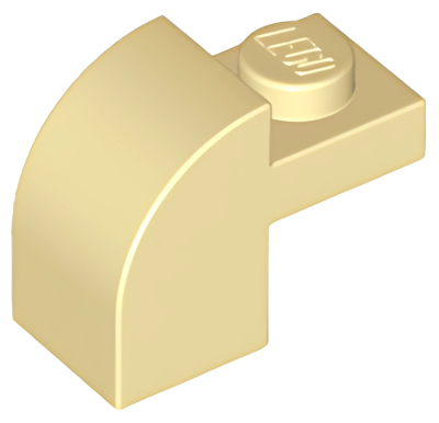 Деталь LEGO Lego Slope, Curved 2 x 1 x 1 1/3 with Recessed Stud 6091 (32807) Tan U