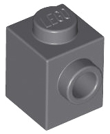 Brick, Modified 1 x 1 with Stud on Side 87087 Dark Bluish Gray N