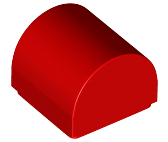 Slope, Curved 1 x 1 x 2/3 Double, 49307 Red N