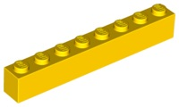 Brick 1 x 8, 3008 Yellow N