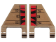 Flag 2 x 2 Trapezoid with Black Curved Stripes on Red Background and Hull Plates Pattern on Both Sides (Stickers) - Set 75215, 44676pb039