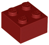 Brick 2 x 2, 3003 Dark Red N
