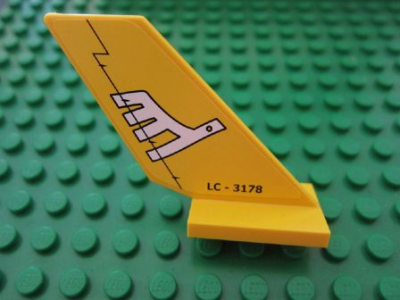 Tail Shuttle with White Airline Bird and 'LC - 3178' Pattern on Both Sides (Stickers) - Set 3178, 6239pb032 Yellow U