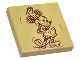 Tile 2 x 2 with Reddish Brown and Medium Nougat Mickey Mouse Sketch Drawing Pattern, 3068pb2261  