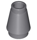 Cone 1 x 1 with Top Groove, 4589b Dark Bluish Gray U