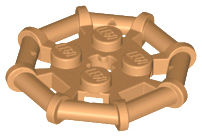Plate, Modified 2 x 2 with Bar Frame Octagonal, Reinforced, Completely Round Studs, 75937 Medium Nougat N