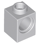 Technic, Brick 1 x 1 with Hole, 6541 Light Bluish Gray N