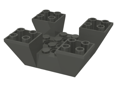 Slope, Inverted 65 6 x 6 x 2 Quad with Cutouts, 30373 Dark Gray U