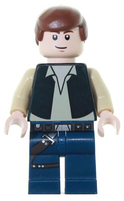 Минифигурка Lego Han Solo, Black Vest, Dark Blue Legs, Eyes with Pupils sw0334 U