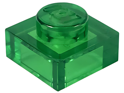 Деталь LEGO Plate 1 x 1 3024 (28554, 30008) Trans-Green U