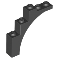 Arch 1 x 5 x 4 - Irregular Bow, Reinforced Underside, 76768 Black U