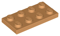 Plate 2 x 4, 3020 Medium Nougat N