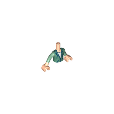 Torso Mini Doll Boy Sand Green Hooded Sweatshirt Pattern, Light Nougat Arms with Hands with Sand Green Sleeves, FTBpb007c01 Sand Green U