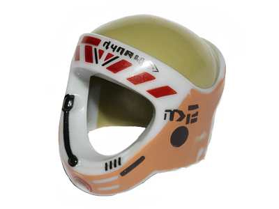 Деталь LEGO Lego Headgear Helmet SW Rebel with Gray Squadron B-wing Pilot 17774pb01 Light Bluish Gray U
