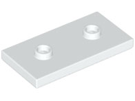 Plate, Modified 2 x 4 with 2 Studs (Double Jumper), 65509 White N