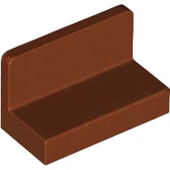 Panel 1 x 2 x 1 with Rounded Corners, 4865b Reddish Brown U