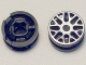 Wheel 11mm D. x 6mm with 8 'Y' Spokes with Silver Outline Pattern, 93595pb02  