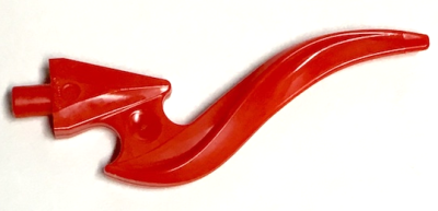 Lego Wave Rounded Curved Single with Bar End and Triangular Base (Flame) 18395 Red U