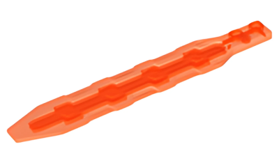 Деталь LEGO Lego Plate, Modified 1 x 13 Sword with Angled Side Extensions, Textured Panel Inset with Hexagons 27934 Trans-Neon Orange U