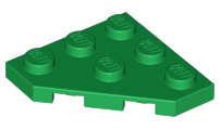 Wedge, Plate 3 x 3 Cut Corner, 2450 Green N