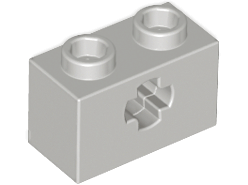 Technic, Brick 1 x 2 with Axle Hole, 32064 Light Gray U