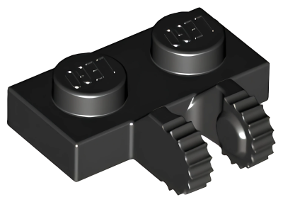 Деталь LEGO Шарнир Lego Hinge Plate 1 x 2 Locking with 2 Fingers on Side and 9 Teeth 60471 Black U