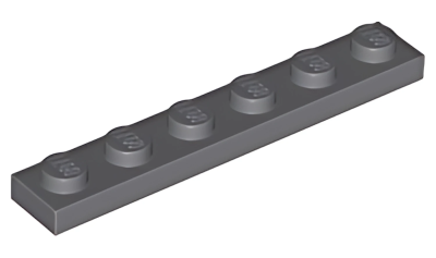 Деталь LEGO Plate 1 x 6 3666 Dark Bluish Gray U