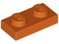 Plate 1 x 2, 3023 Dark Orange N
