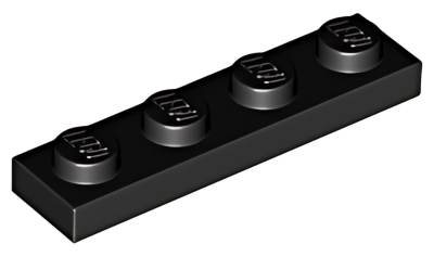 Деталь LEGO Plate 1 x 4 3710 Black U