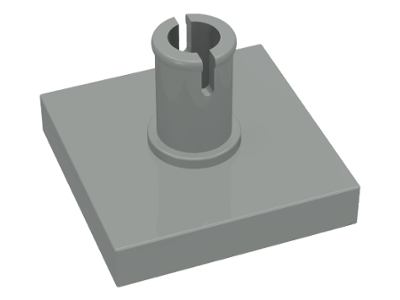 Tile, Modified 2 x 2 with Pin, 2460 Light Gray U