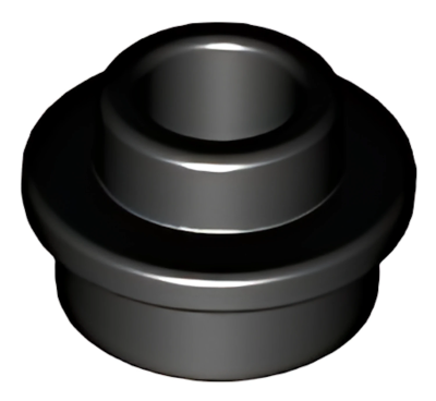 Деталь LEGO Plate, Round 1 x 1 with Open Stud 85861 (28626, 29387) Black U