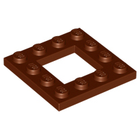 Plate, Modified 4 x 4 with 2 x 2 Open Center, 64799 Reddish Brown U