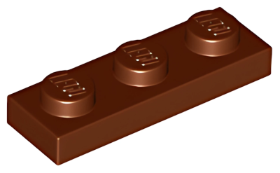 Деталь LEGO Plate 1 x 3 3623 Reddish Brown U