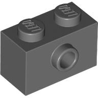 Brick, Modified 1 x 2 with Stud on Side, 86876 Dark Bluish Gray N