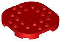 Plate, Modified 6 x 6 with Rounded Corners and 4 Feet, 66789 Red N