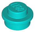 Plate, Round 1 x 1, 4073 Dark Turquoise U