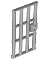 Деталь LEGO Door 1 x 4 x 6 Barred with Stud Handle 60621 Light Bluish Gray N