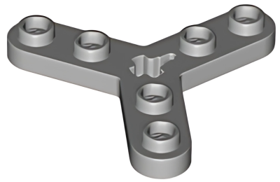 Деталь Lego Technic, Plate Rotor 3 Blade with Smooth Ends and 6 Studs (Propeller) 32125 (51138) Light Bluish Gray U