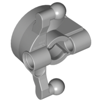 Technic, Steering Wheel Hub Holder with 2 Pin Holes and 2 Tow Ball Arms, 11949 Light Bluish Gray N