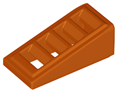 Деталь LEGO Slope 18 2 x 1 x 2/3 with Grille 61409 (18863, 67119) Dark Orange U