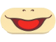 Tile, Round 2 x 4 Oval with Dark Brown Nostrils and Wide Open Mouth Smile with Red Tongue Pattern (Super Mario Lemmy Lower Face), 66857pb034  