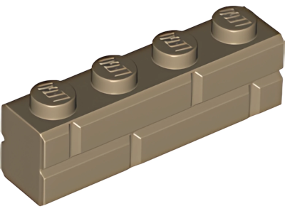 Деталь LEGO Brick, Modified 1 x 4 with Masonry Profile 15533 Dark Tan U