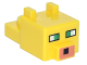 Creature Head Pixelated with Ears, Nose, and Face with Green Eyes and Medium Nougat Nose Pattern (Minecraft Ocelot), 24008pb01
