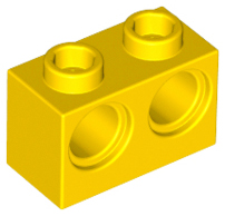 Technic, Brick 1 x 2 with Holes, 32000 Yellow N