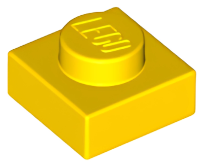 Деталь LEGO Plate 1 x 1 3024 (28554, 30008) Yellow U