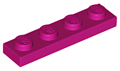 Деталь LEGO Plate 1 x 4 3710 Magenta U